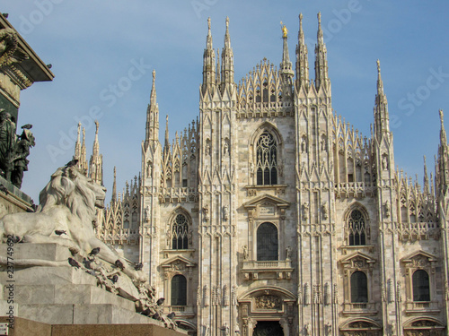 Milan Cathedral church standing proud in Piazza del Duomo in Milan, Lombardy, Italy at February, 2018