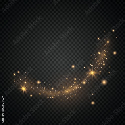 Glow light effect. Vector illustration. Christmas flash.Star dust. Decoration for advertising
