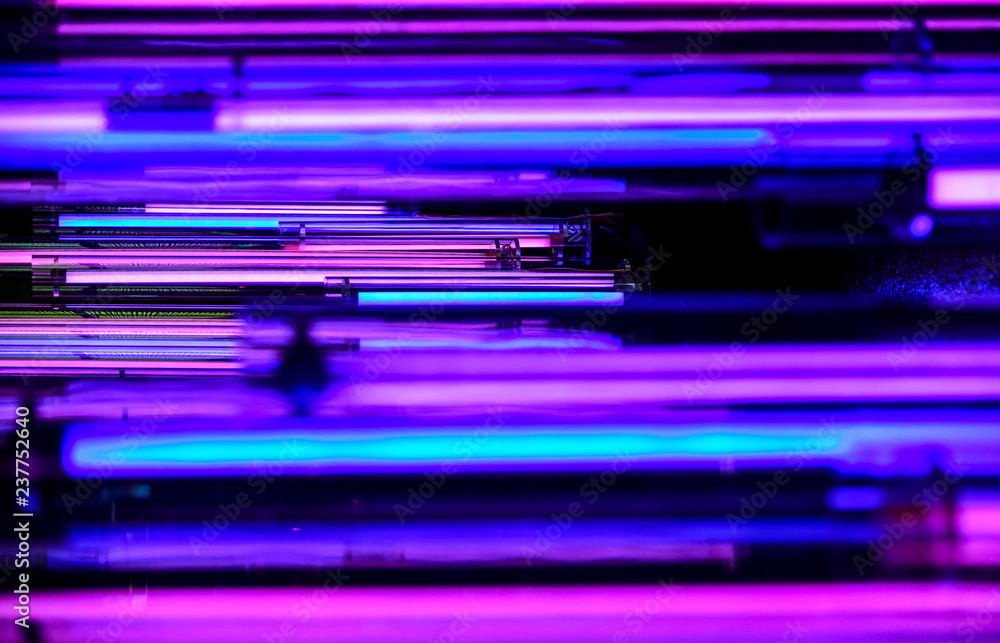 Abstract vibrant color light tube design