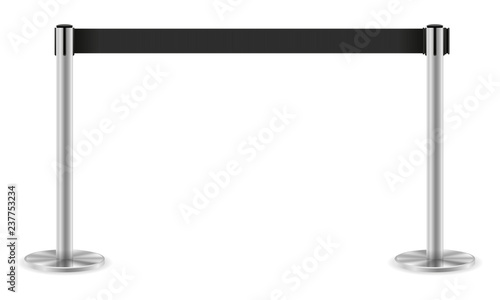 metal barrier with a belt to control the queue stock vector illustration