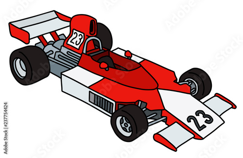 The red and white racecar