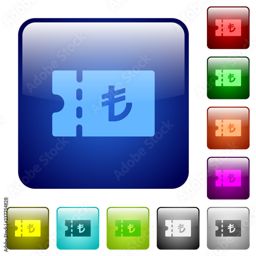 Turkish Lira discount coupon color square buttons
