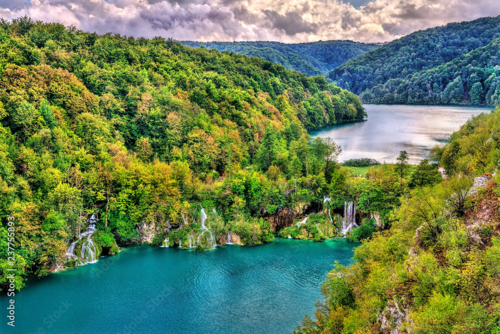Naklejka premium View of the Plitvice Lakes National Park in Croatia