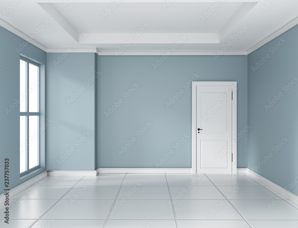 Empty mint room interior design 3d rendering Empty mint room interior design 3d rendering