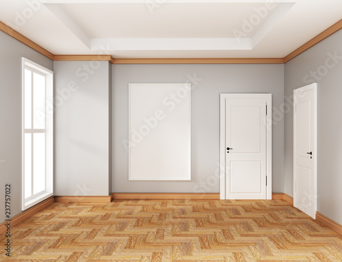 Empty Japanese room interior-zen style. 3d rendering
