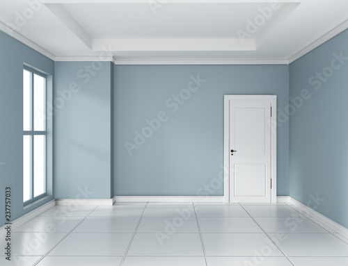 Empty mint room interior design 3d rendering