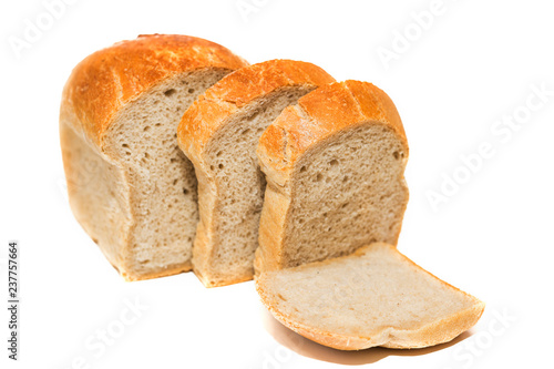 white bread loaf isolated. Loaf of bread isolated on white background