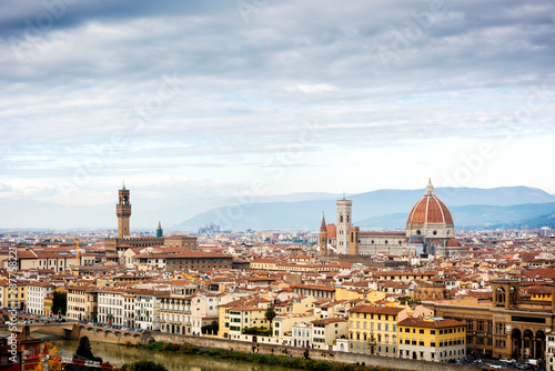 Landscape of the Florence as seen from Michelangelo hill. Tuscany, Italy