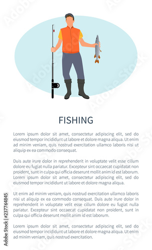 Fishing Informative Poster with Fisher Applique