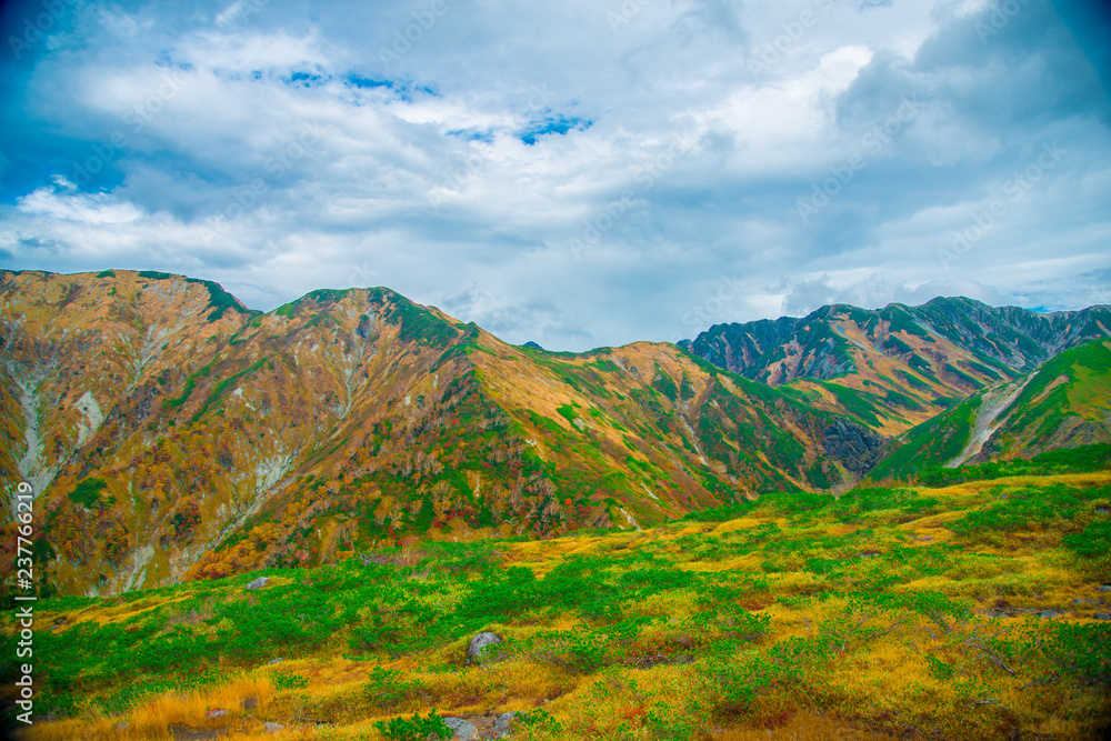 Mountain view of Tateyama in Toyama, Japan. Toyama is one of the important cities in Japan for cultures and business markets.