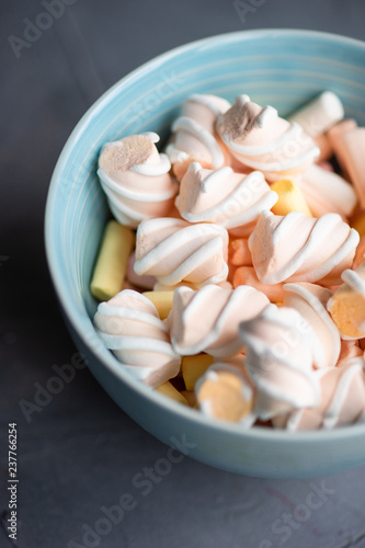 Food concept with marshmallow