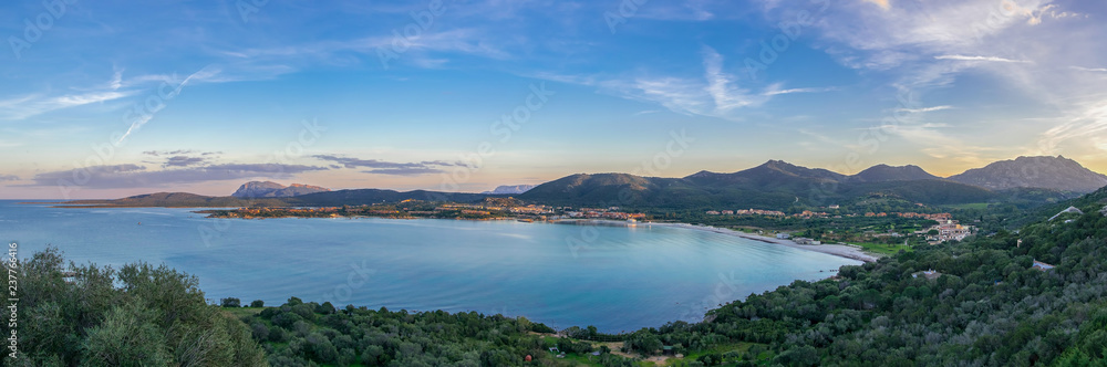 Beautiful panoramic view on Golfo di Marinella, Golfo Aranci, Sardinia, Italy
