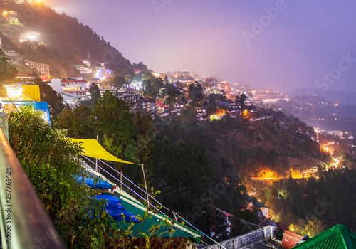 Breathtaking dawn, beauty of mountains Mussoorie uttrakhand   in india, wallpaper scenery  in night photo