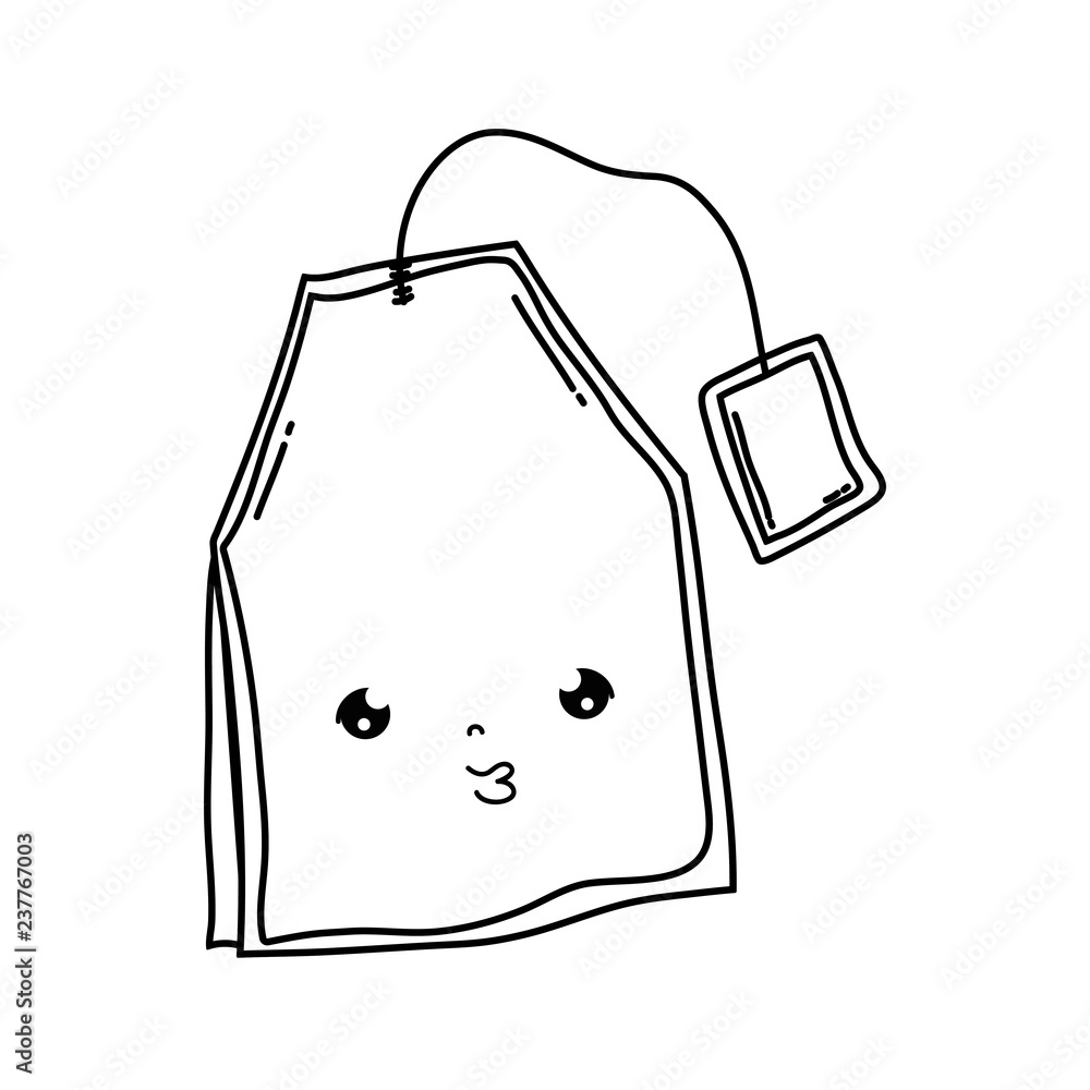 cute tea bag kawaii character Stock Vector Adobe Stock