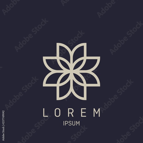 Abstract elegant flower logo icon vector design. Universal creative premium symbol. Graceful jewel vector sign.