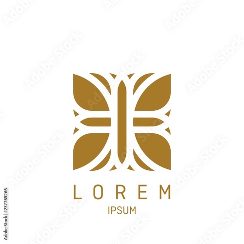 Abstract elegant flower logo icon vector design. Universal creative premium symbol. Graceful jewel vector sign.