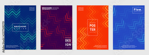 Vector set of cover design template with minimal geometric patterns; Pixel art; Modern different color gradient.