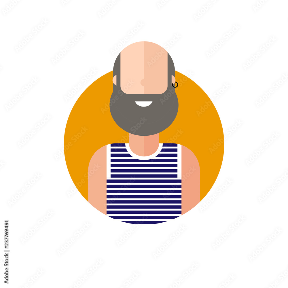 Colorful vector avatar of sailor