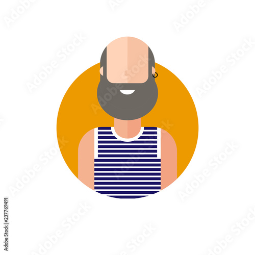 Colorful vector avatar of sailor