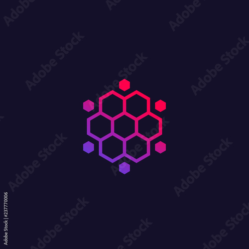nano materials, nanoparticles vector icon