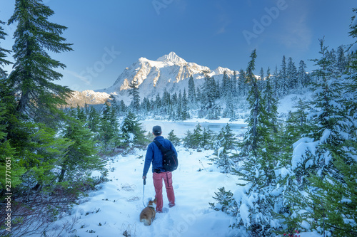 Mount Shuksan and Picture Lake in Baker Wilderness photo