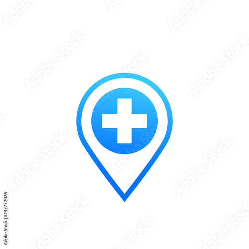 Hospital mark, vector icon