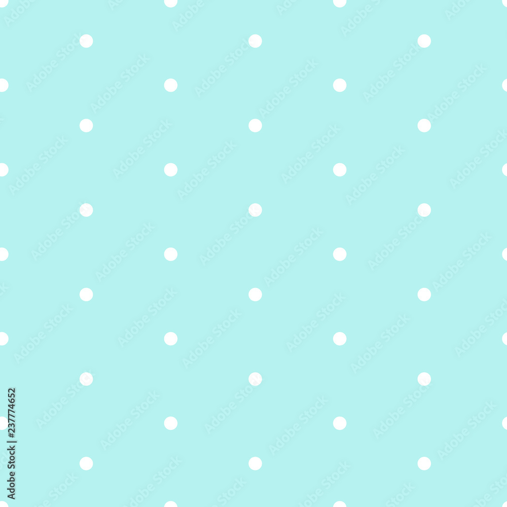 Seamless vector polka dot pattern blue and white. Design for wallpaper, fabric, textile, wrapping. Simple background
