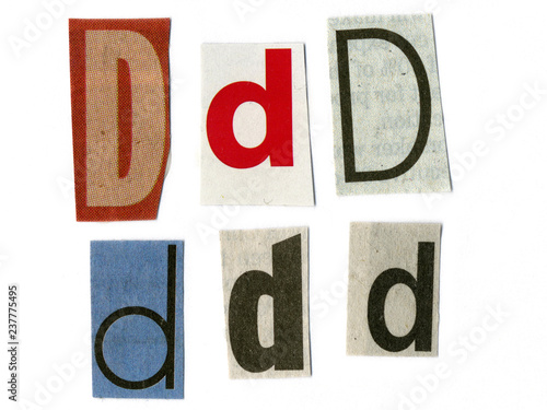letter cut from newsprint
