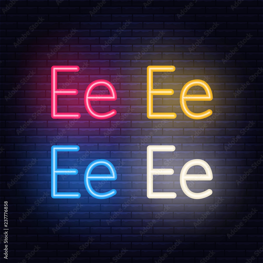 Neon letters, font on dark blue background. Vector illustration of eps 10. Neon letters, font on dark blue background. Vector illustration of eps 10.