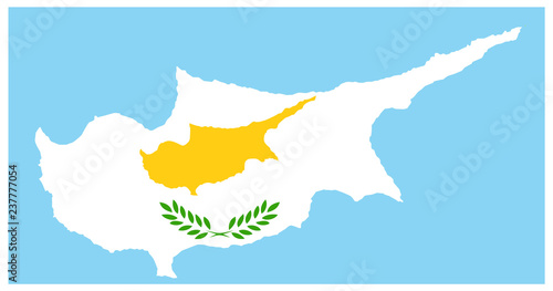 Tablou canvas Cyprus Map with flag
