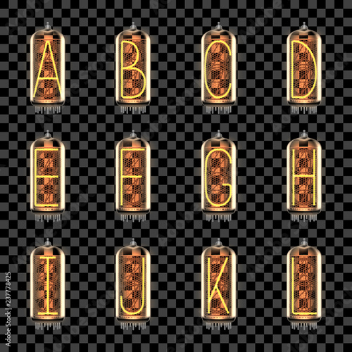 Nixie tube indicator lamp with letter set