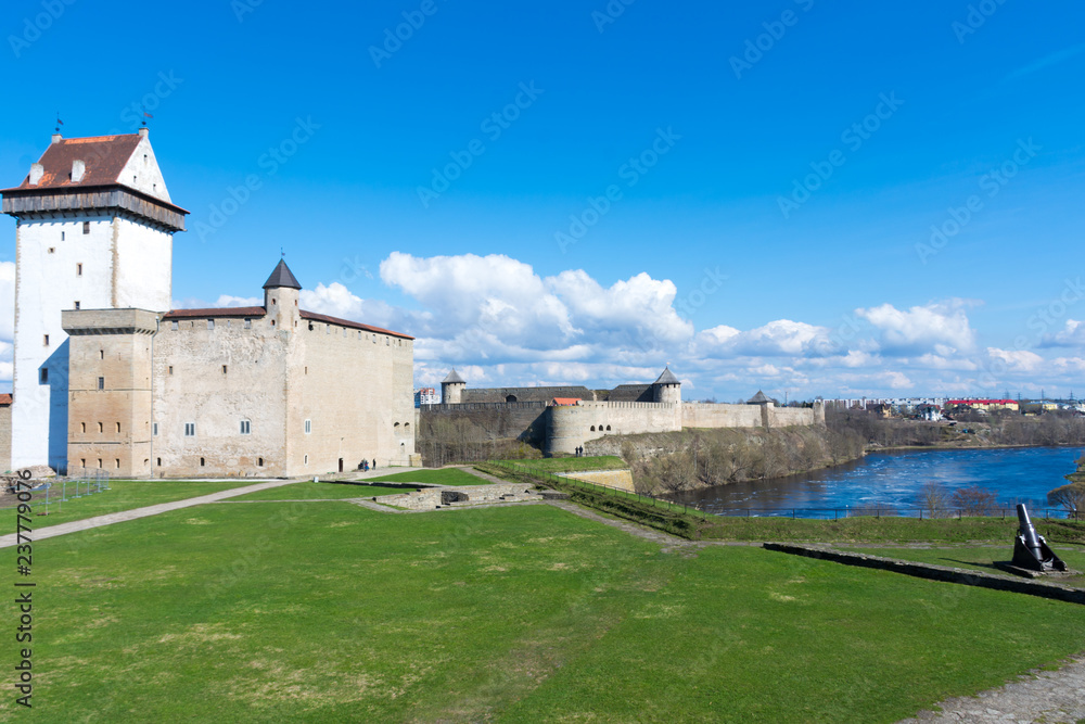 View of Narva castle and Ivangorod castle