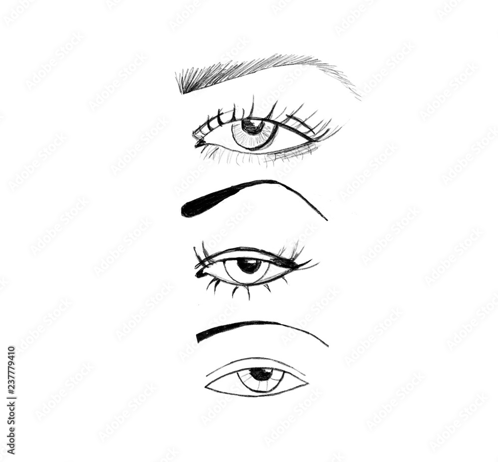 eye sketches, eyelashes, eyebrows eye sketches, eyelashes, eyebrows