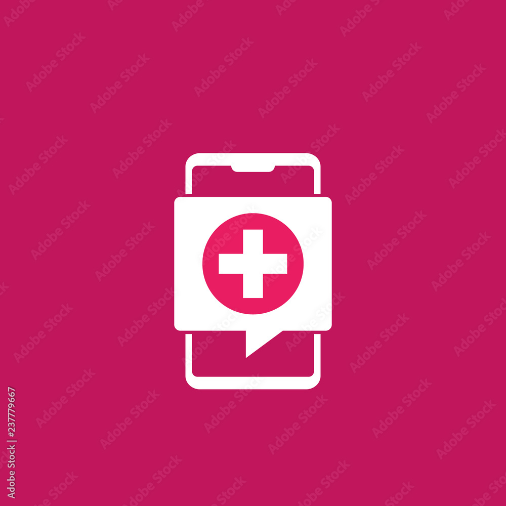 Obraz premium Telemedicine icon with smart phone