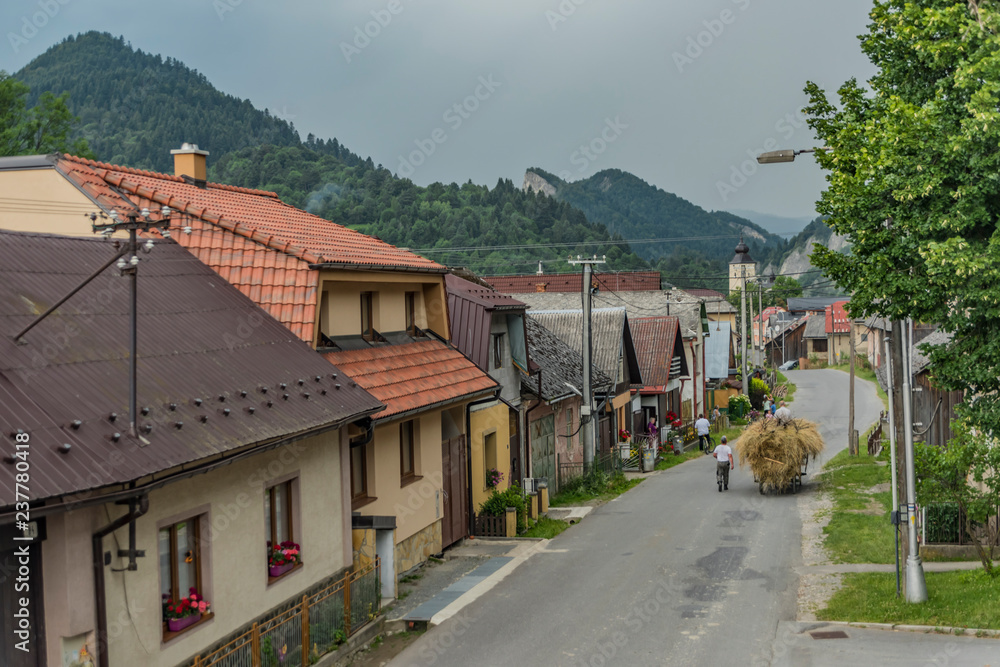 Evening before storm in Lesnica village in Pieniny national park Evening before storm in Lesnica village in Pieniny national park