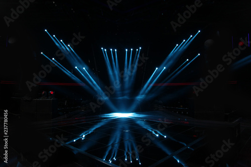 Spotlights in an empty stage