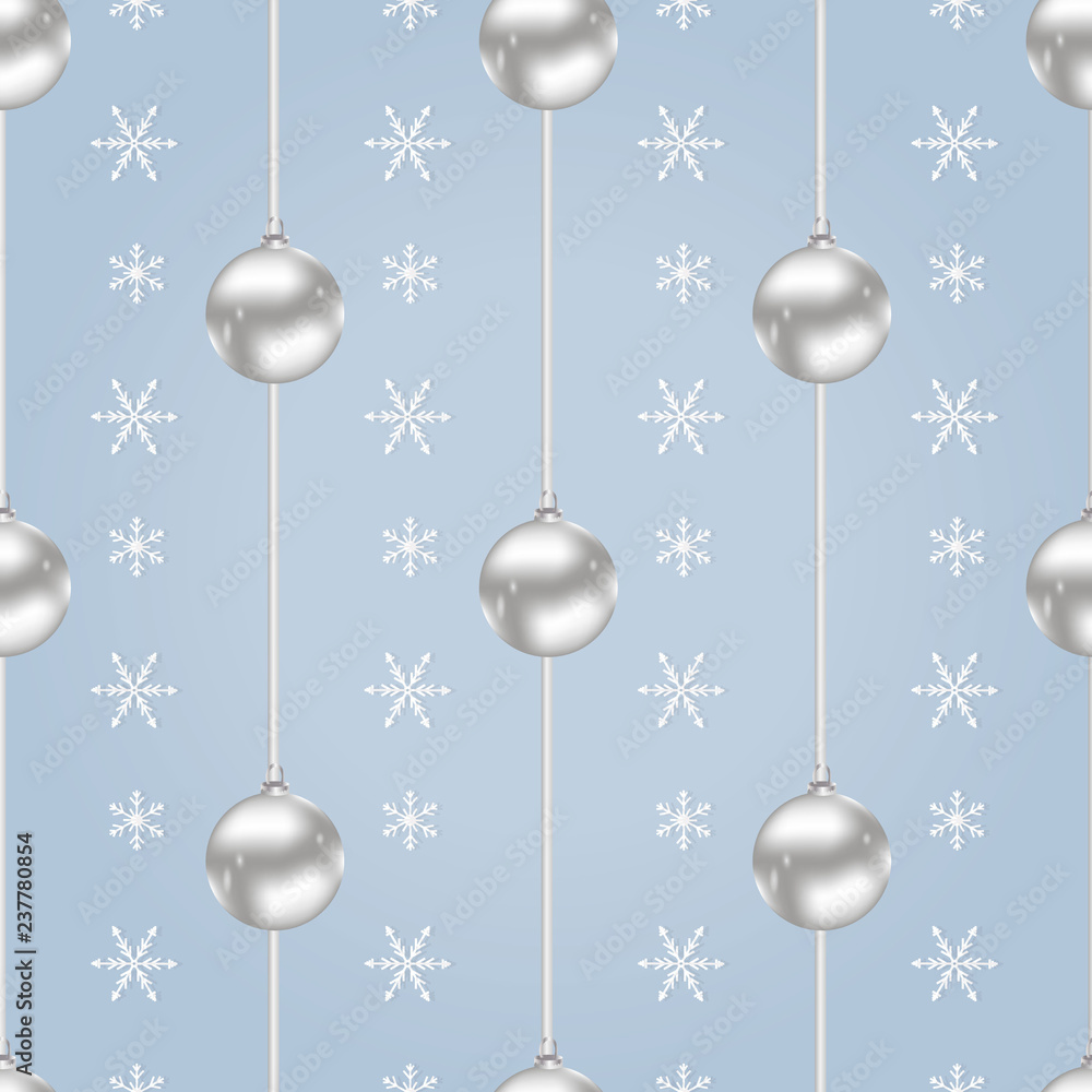 Seamless blue pattern of silver balls Seamless blue pattern of silver balls