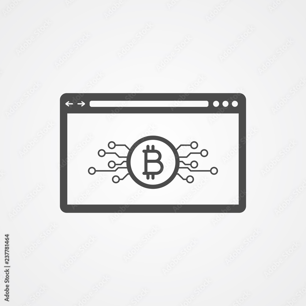 Bitcoin vector icon sign symbol linear