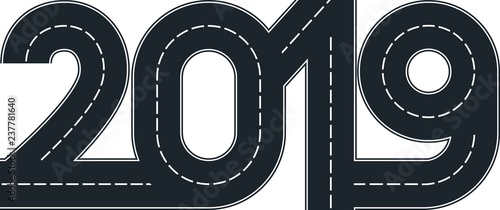 numbers of 2019 year in shape road