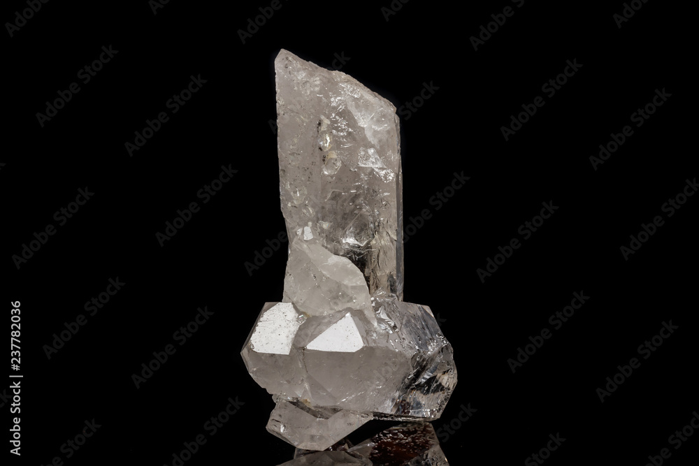 Fototapeta premium Macro mineral stone rhinestone on a black background