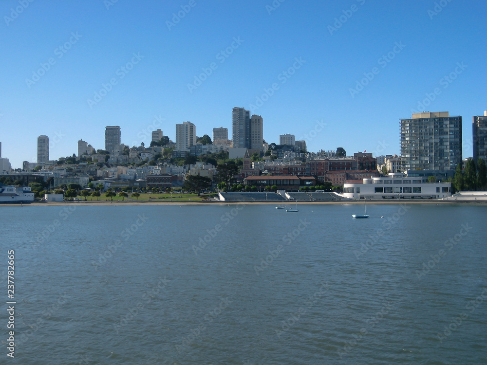 San Francisco City Style with blue sky in awesome and traditional way