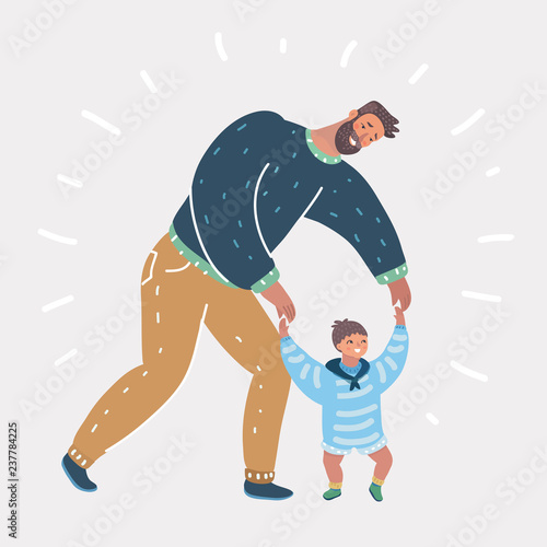 First step by toddler boy