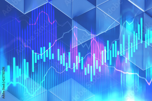 Wallpaper Mural Abstract graphs over blue background Torontodigital.ca