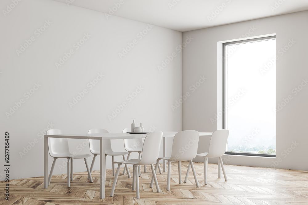 White dining room interior White dining room interior