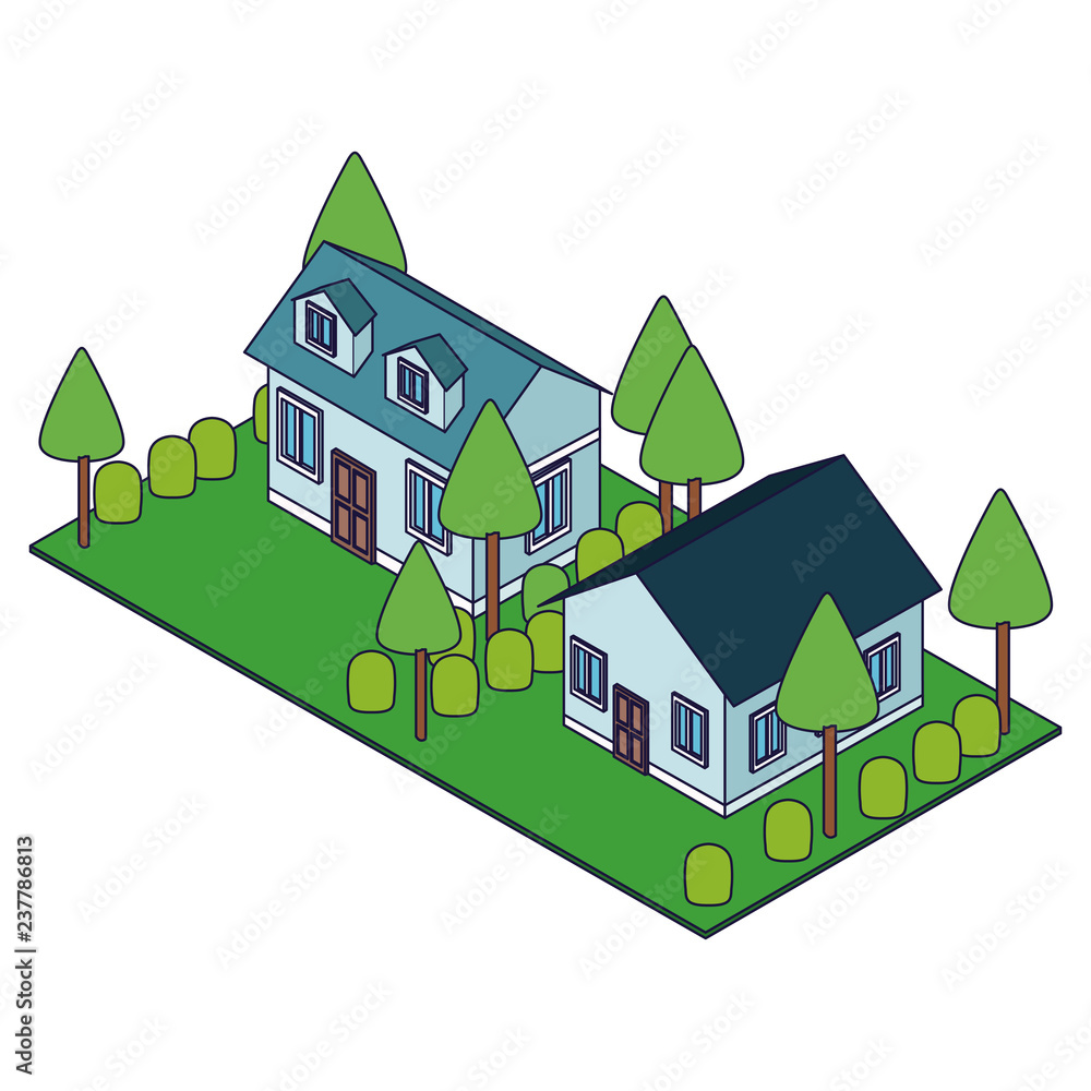Residential houses on nature Residential houses on nature
