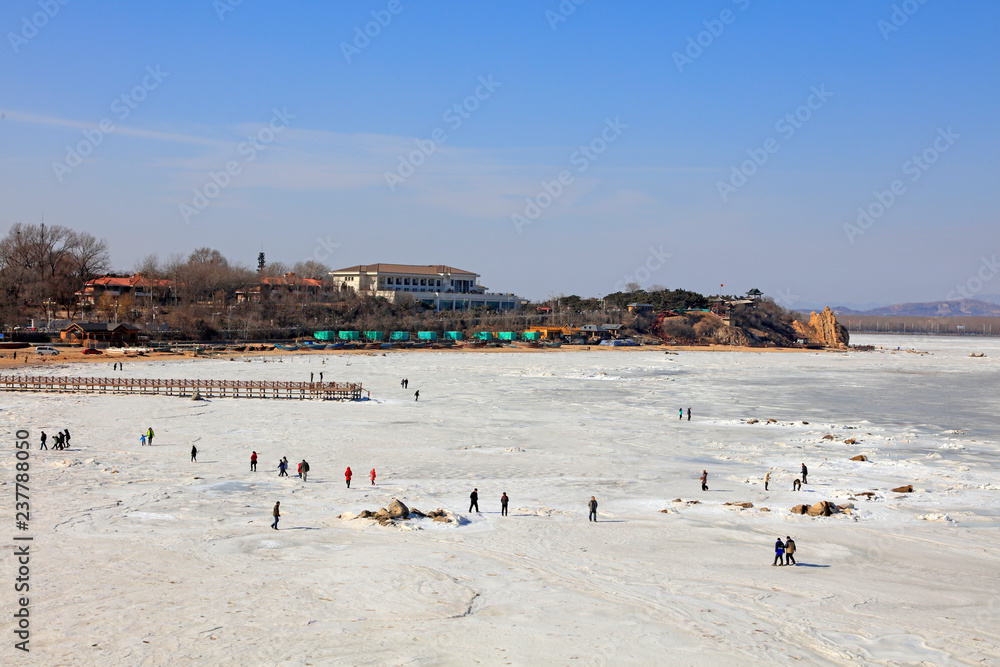 beidaihe seashore winter scenery beidaihe seashore winter scenery