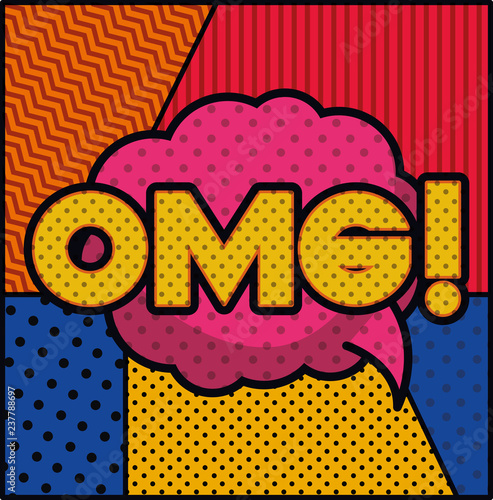 expression bubble with omg pop art style