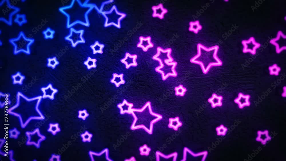 Flickering Neon Lights Stars Turning on Flickering Neon Lights Stars Turning on