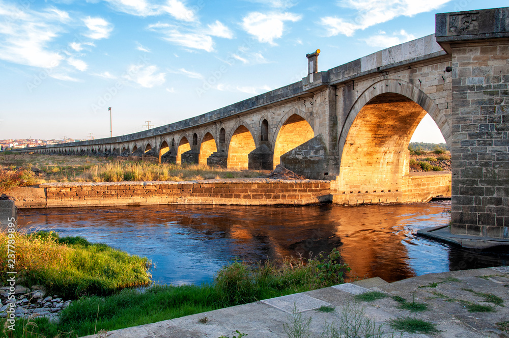 Uzun bridge in Uzunkopru, Edirne, Turkey