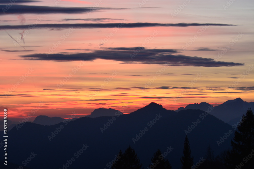 tramonto nelle prealpi, Trentino